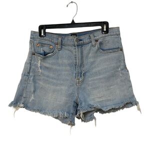 GAP Distressed High Rise Denim Shorts, Size 30